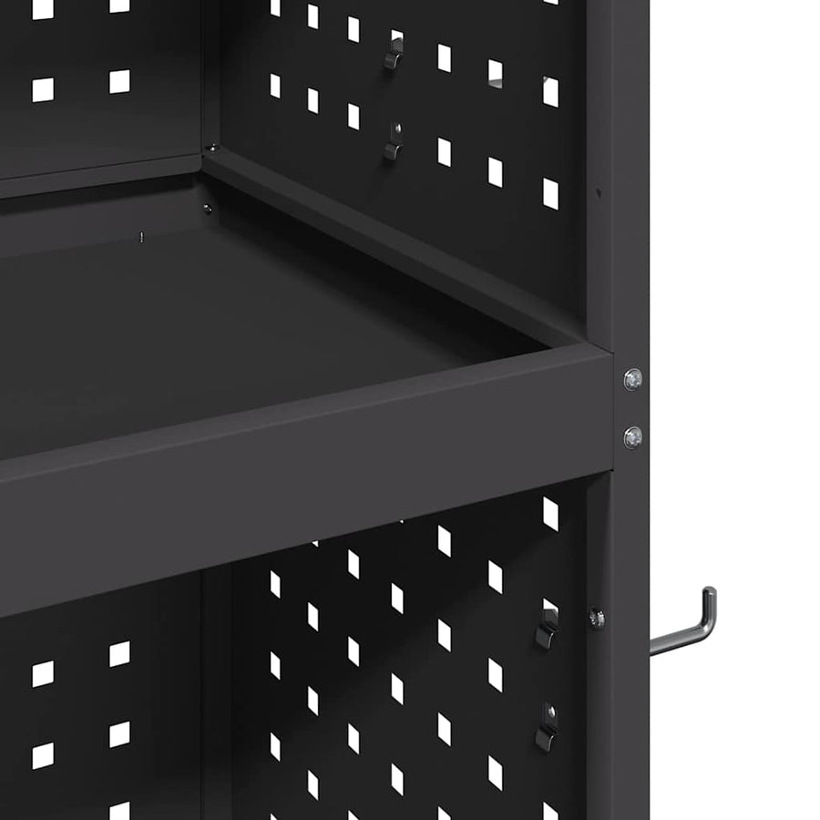 Gereedschapswagen Zwart 65 x 35 x 111 cm Poedergecoat staal