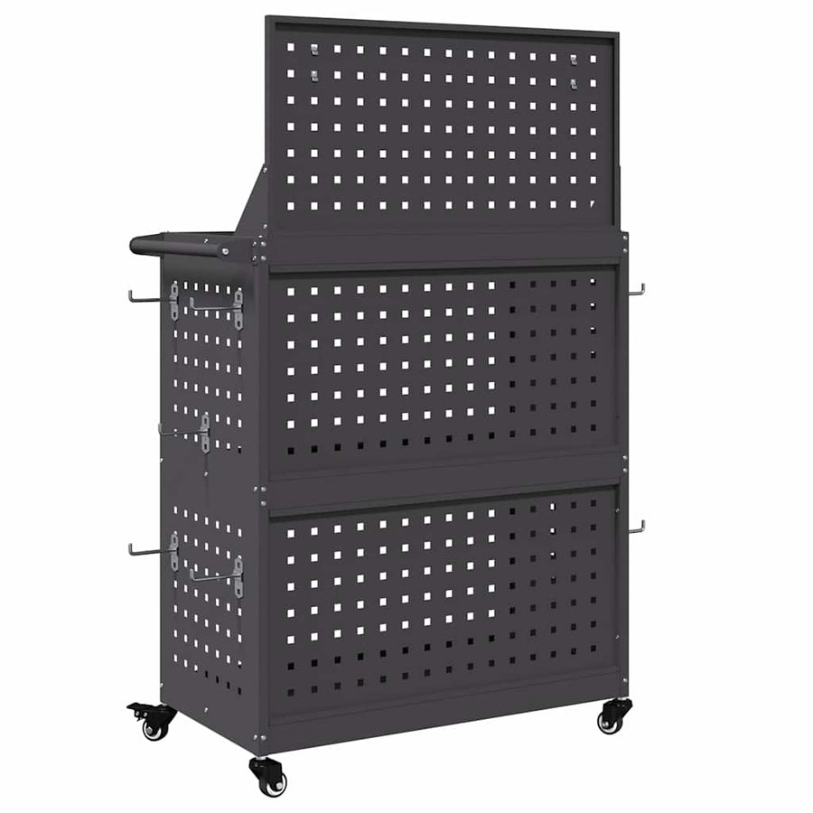 Gereedschapswagen Zwart 65 x 35 x 111 cm Poedergecoat staal