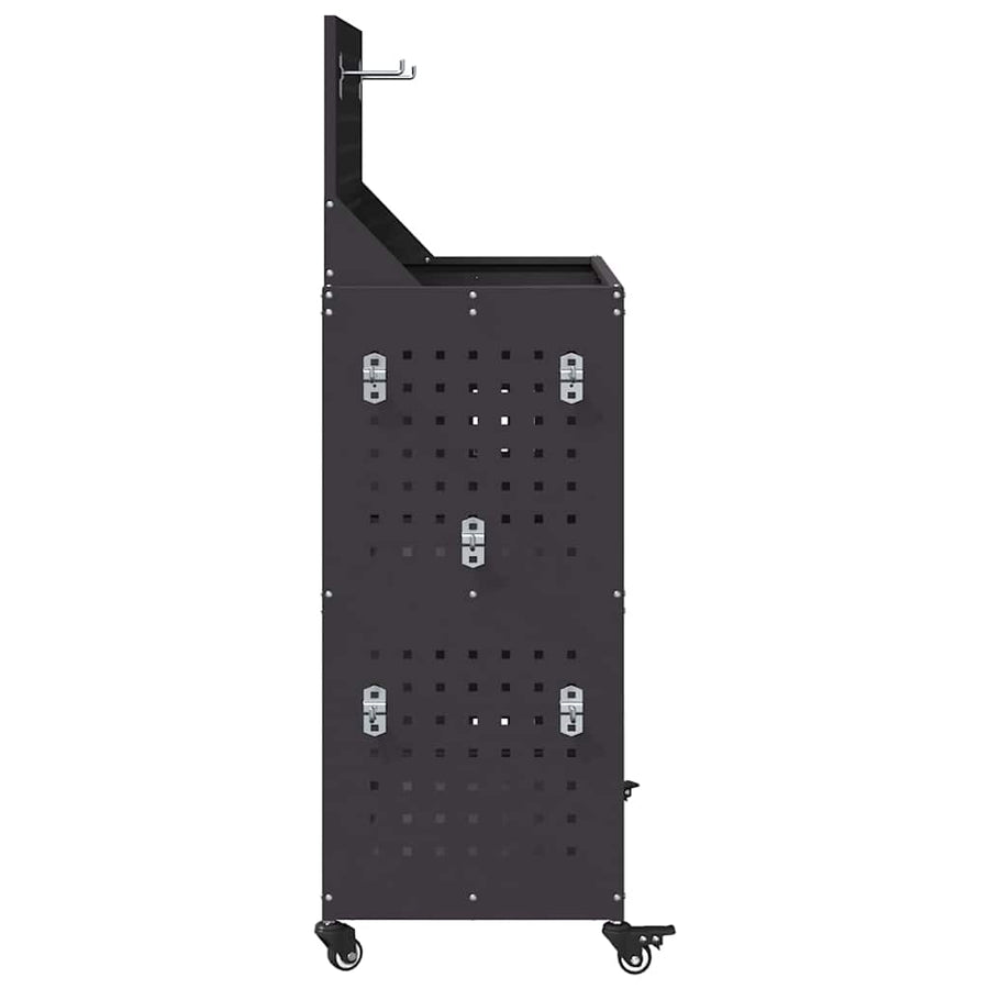 Gereedschapswagen Zwart 65 x 35 x 111 cm Poedergecoat staal