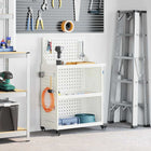Gereedschapswagen Wit 65 x 35 x 111 cm Koudgewalst staal