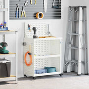 Gereedschapswagen Wit 65 x 35 x 111 cm Koudgewalst staal