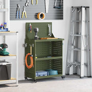 Gereedschapswagen 65x35x111 cm metaal olijfgroen