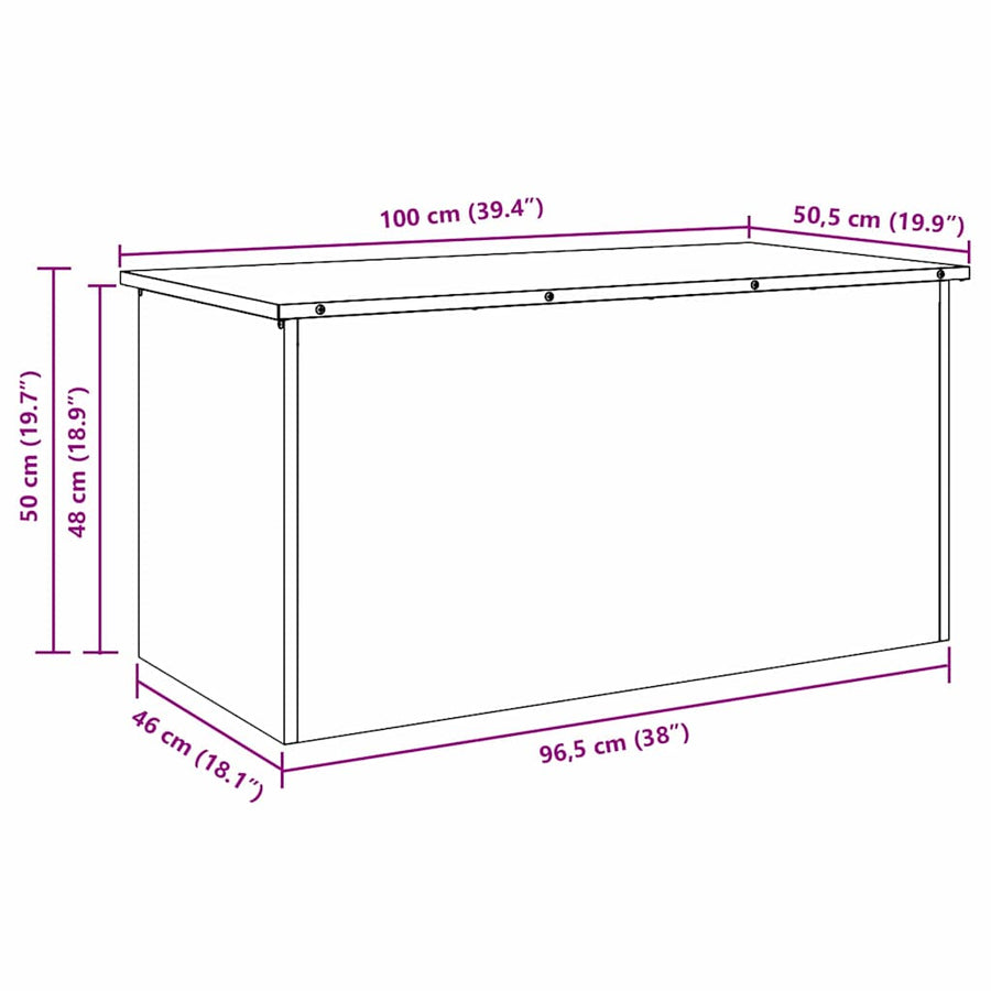 Buitenopslagdoos Zilver 100 x 50.5 x 50 cm Gegalvaniseerd staal