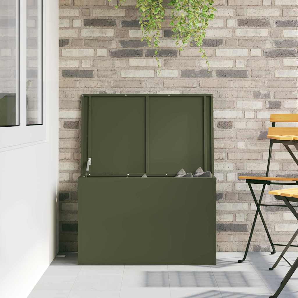 Buitenopslagdoos Olijfgroen 80 x 50.5 x 50 cm Koudgewalst staal