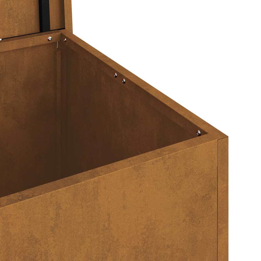 Buitenopslagdoos met opslag Bruin 80 x 50.5 x 50 cm Cortenstaal