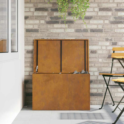 Buitenopslagdoos met opslag Bruin 80 x 50.5 x 50 cm Cortenstaal