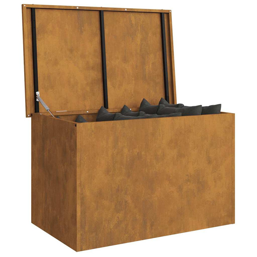 Buitenopslagdoos met opslag Bruin 80 x 50.5 x 50 cm Cortenstaal