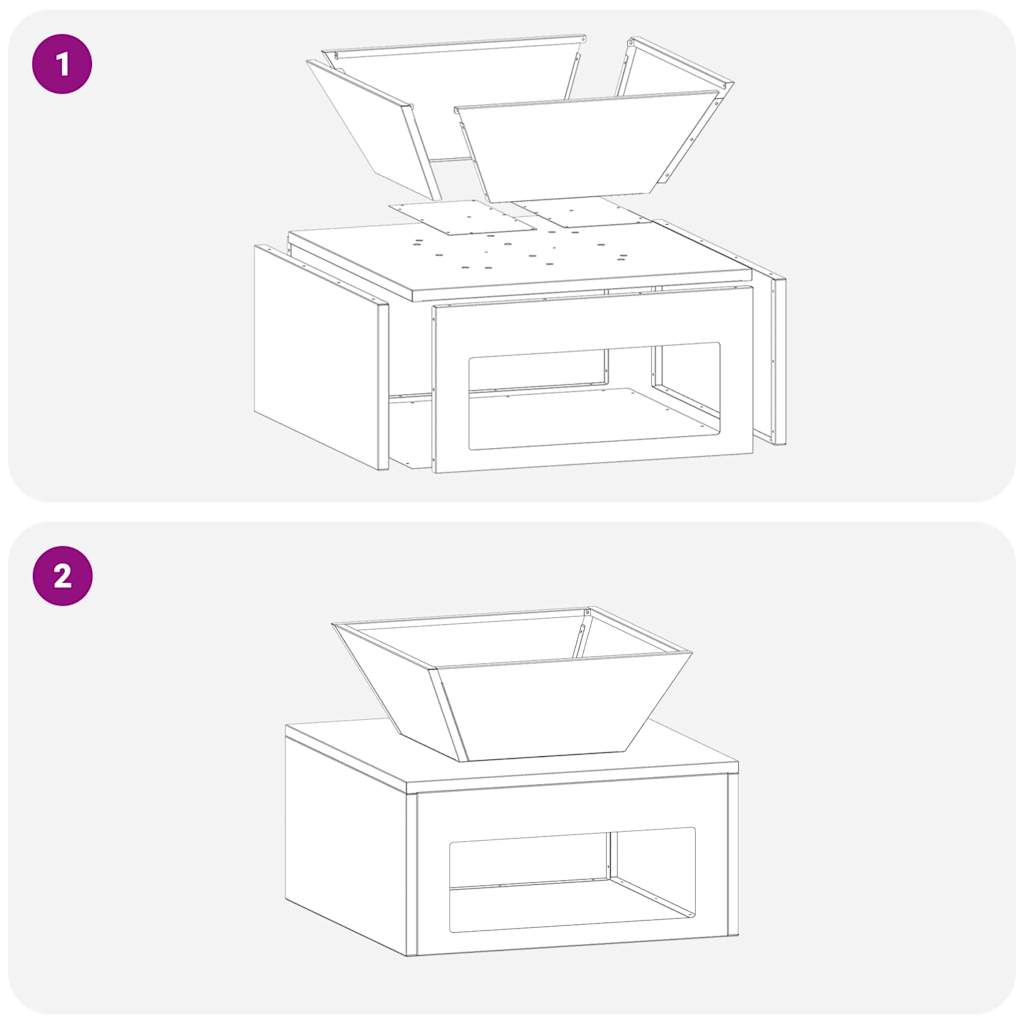 Vuurkorf Zwart 50 x 50 x 40 cm Staal