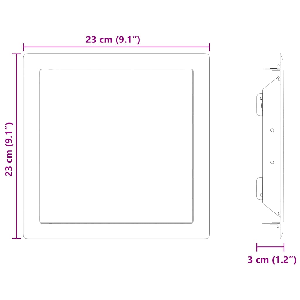 Toegangs paneel 2 pcs Wit 20 x 20 cm Staal