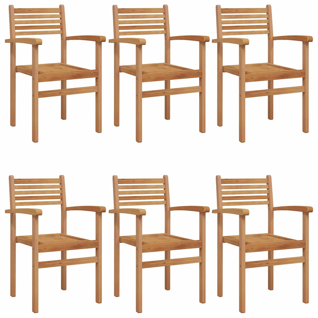 Tuinstapelstoelen 6 pcs Bruin 55.5 x 55.5 x 90 cm