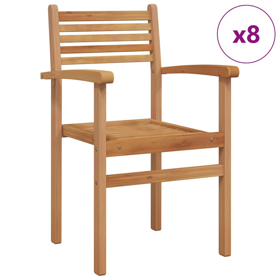 Tuinstapelstoelen 8 pcs Bruin 55.5 x 55.5 x 90 cm