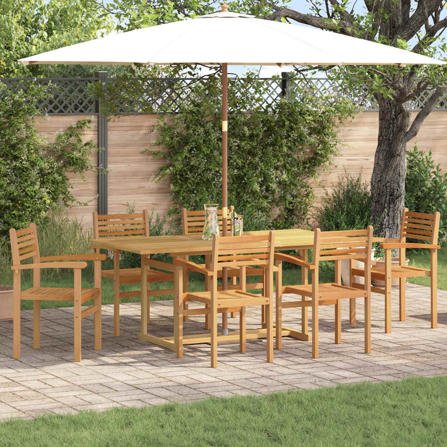 Tuin eettafelset 7 pcs Bruin Massief Teakhout