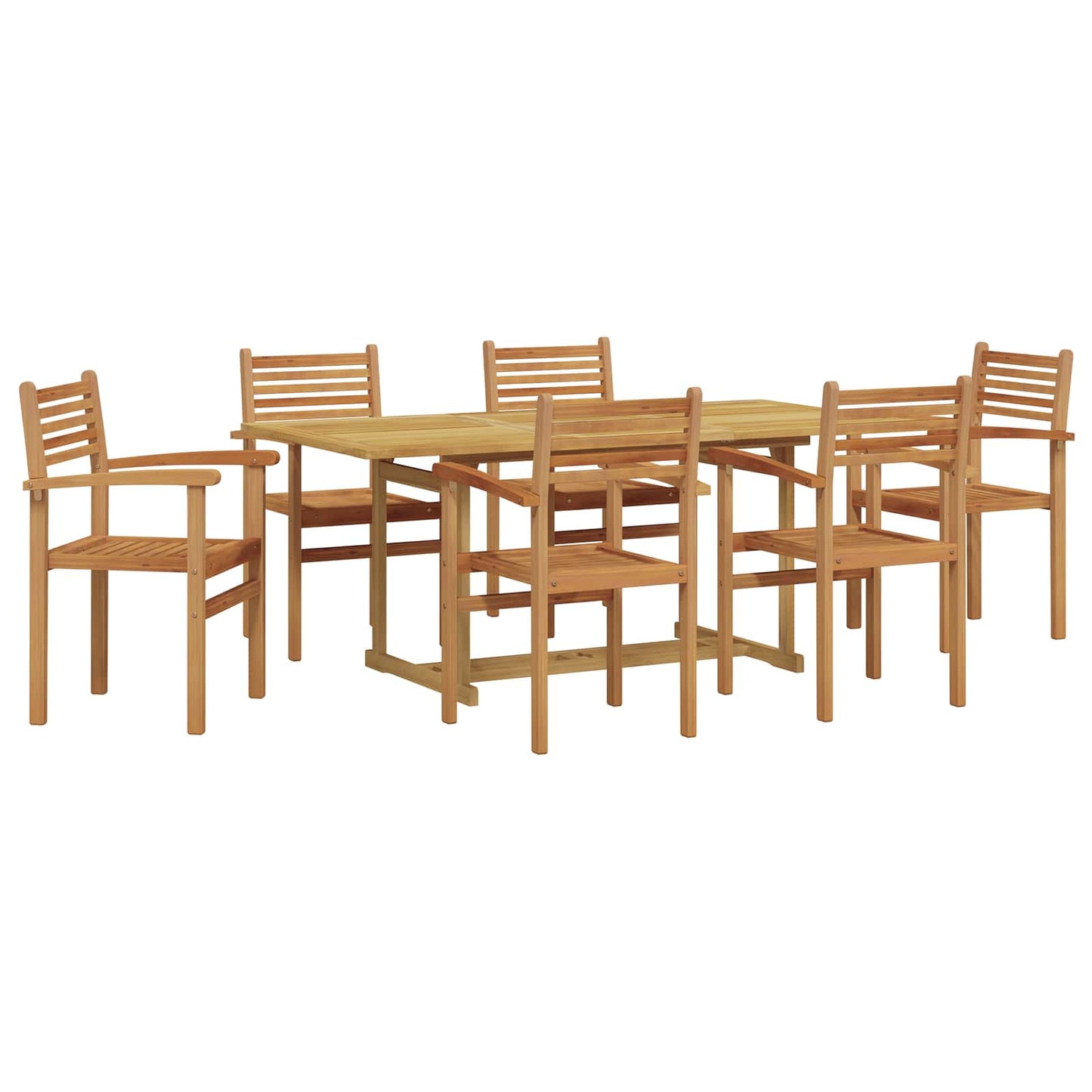 Tuin eettafelset 7 pcs Bruin Massief Teakhout