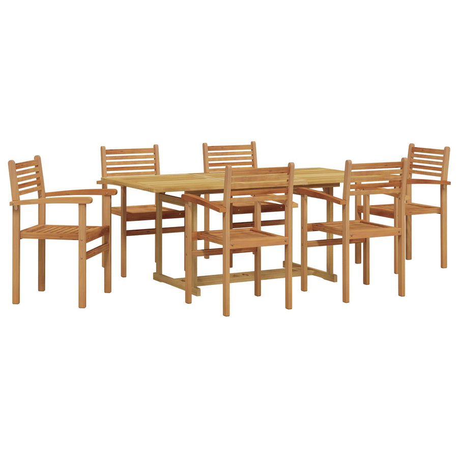 Tuin eettafelset 7 pcs Bruin Massief Teakhout
