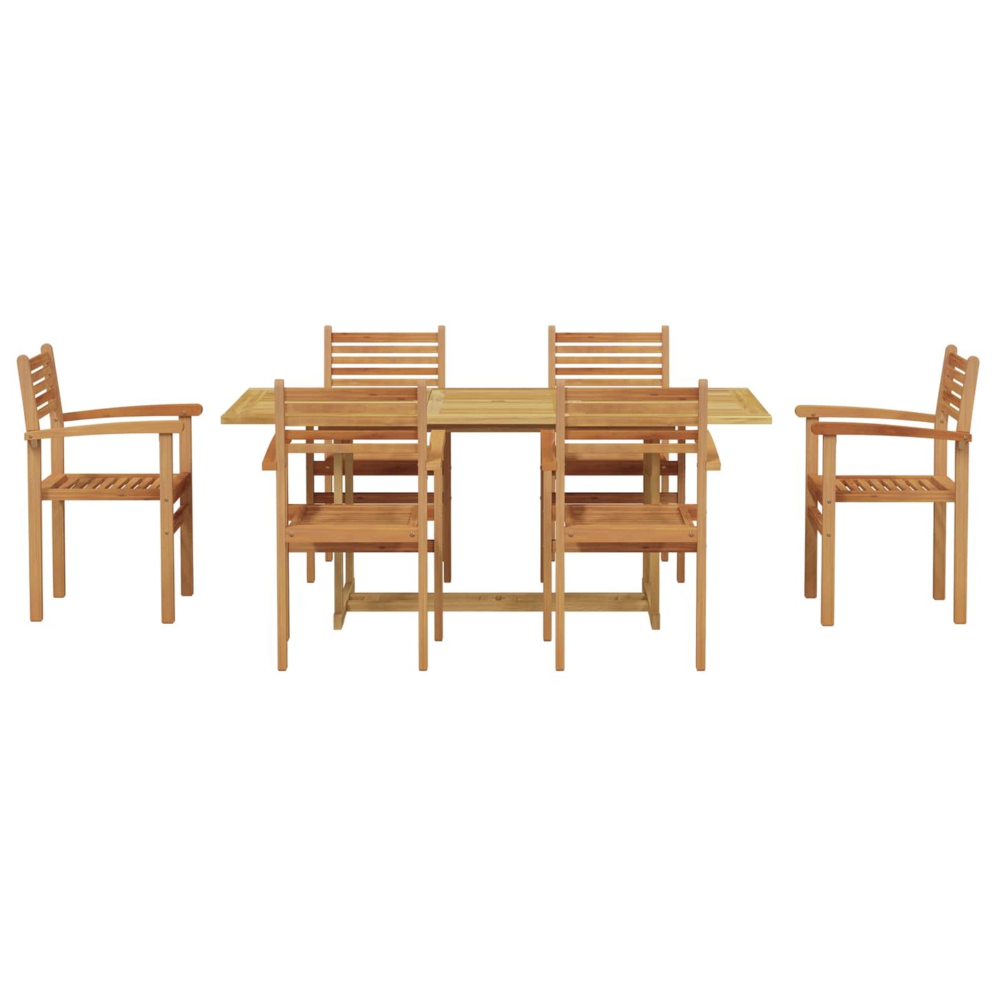 Tuin eettafelset 7 pcs Bruin Massief Teakhout