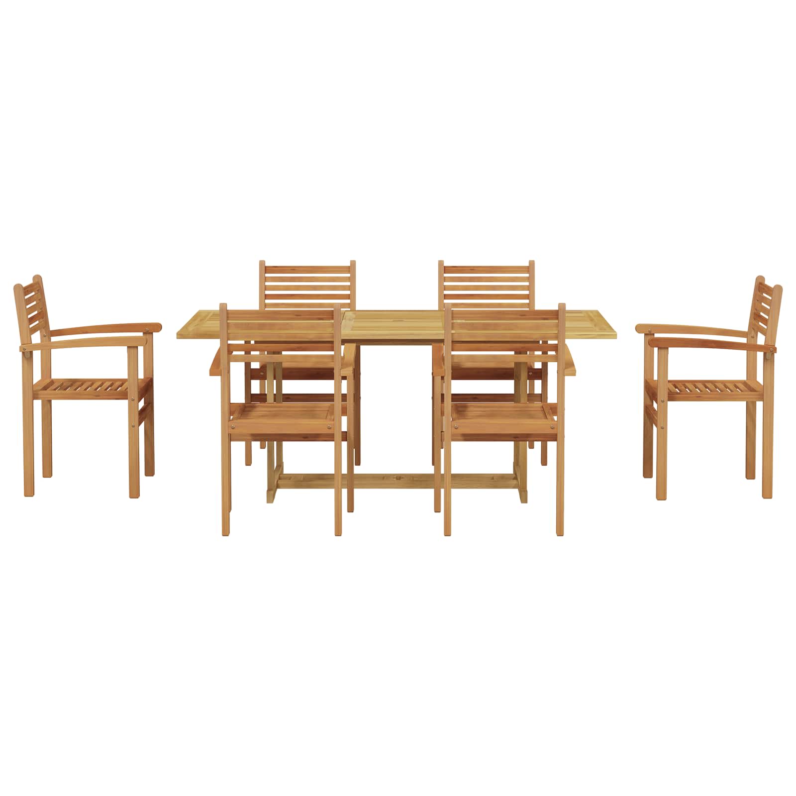 Tuin eettafelset 7 pcs Bruin Massief Teakhout