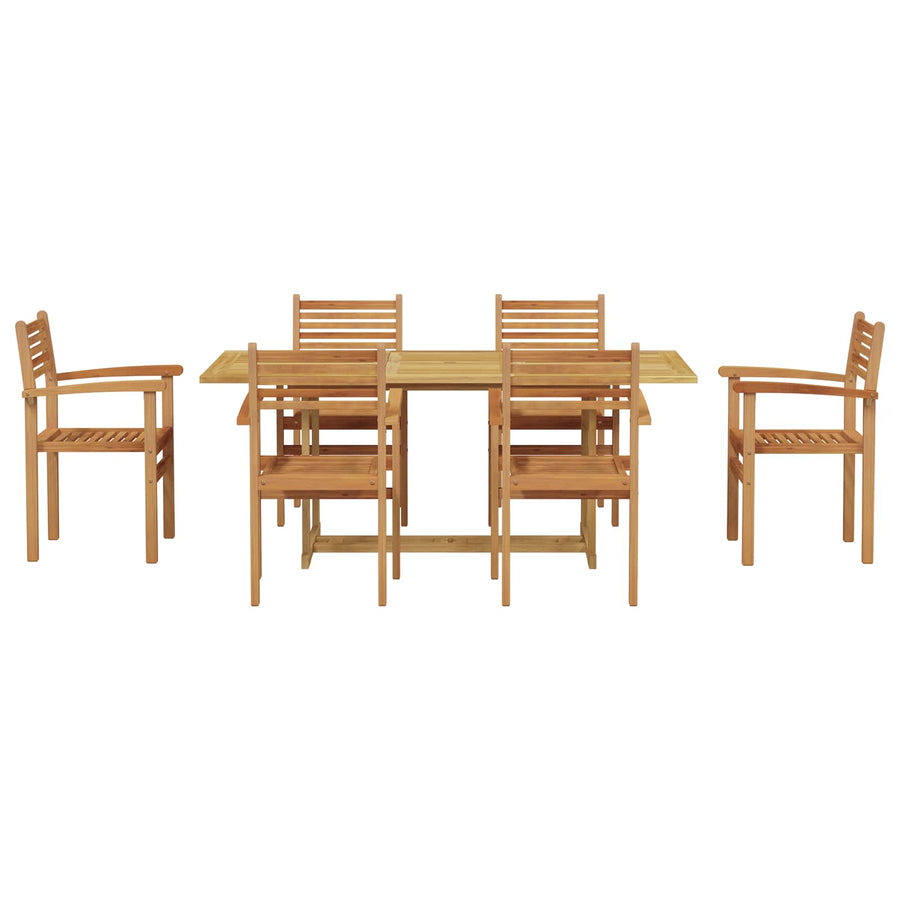 Tuin eettafelset 7 pcs Bruin Massief Teakhout