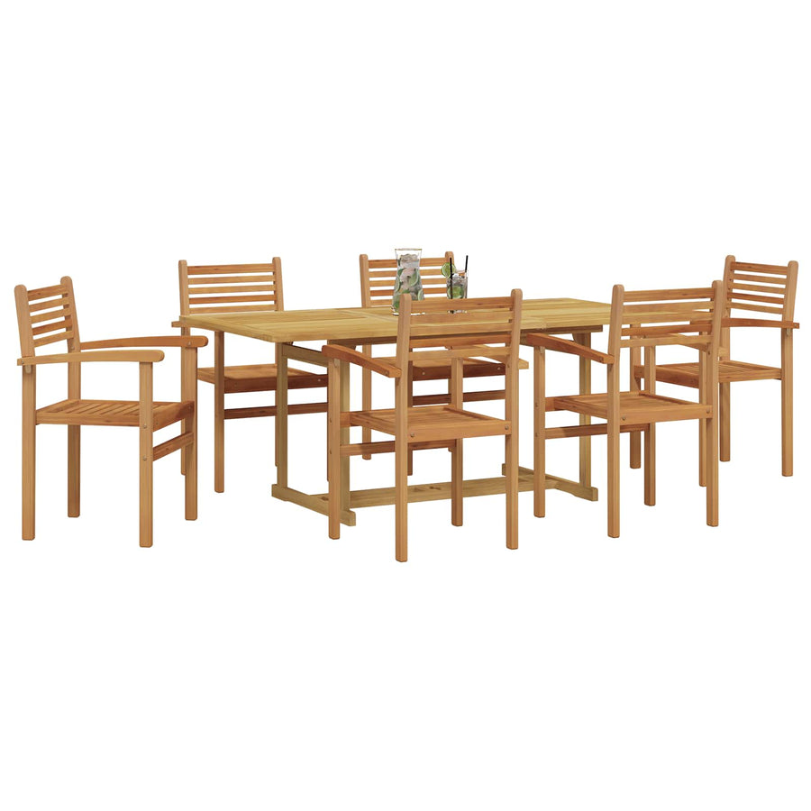 Tuin eettafelset 7 pcs Bruin Massief Teakhout