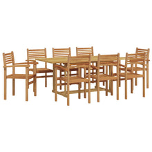 Tuin eettafelset 9 pcs Bruin Massief Teakhout