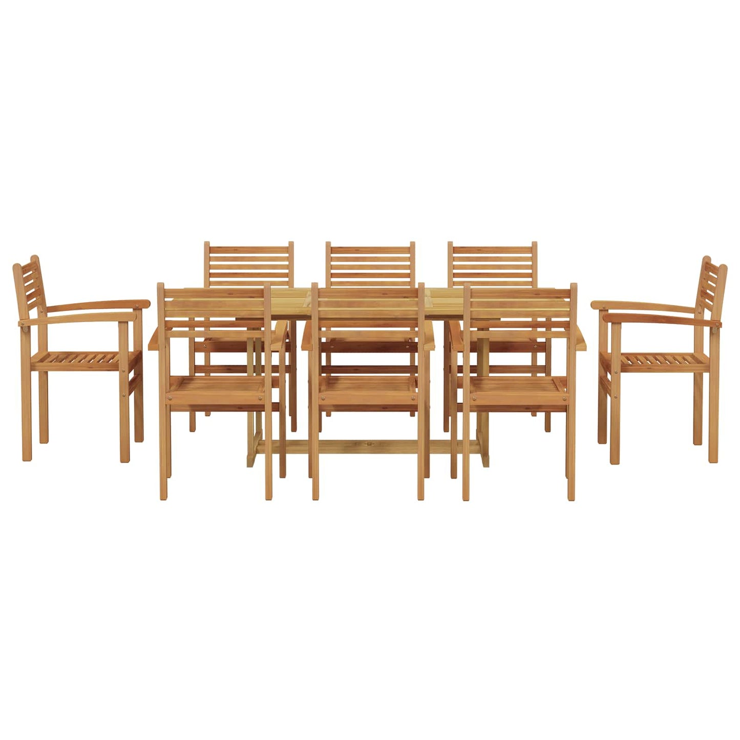 Tuin eettafelset 9 pcs Bruin Massief Teakhout