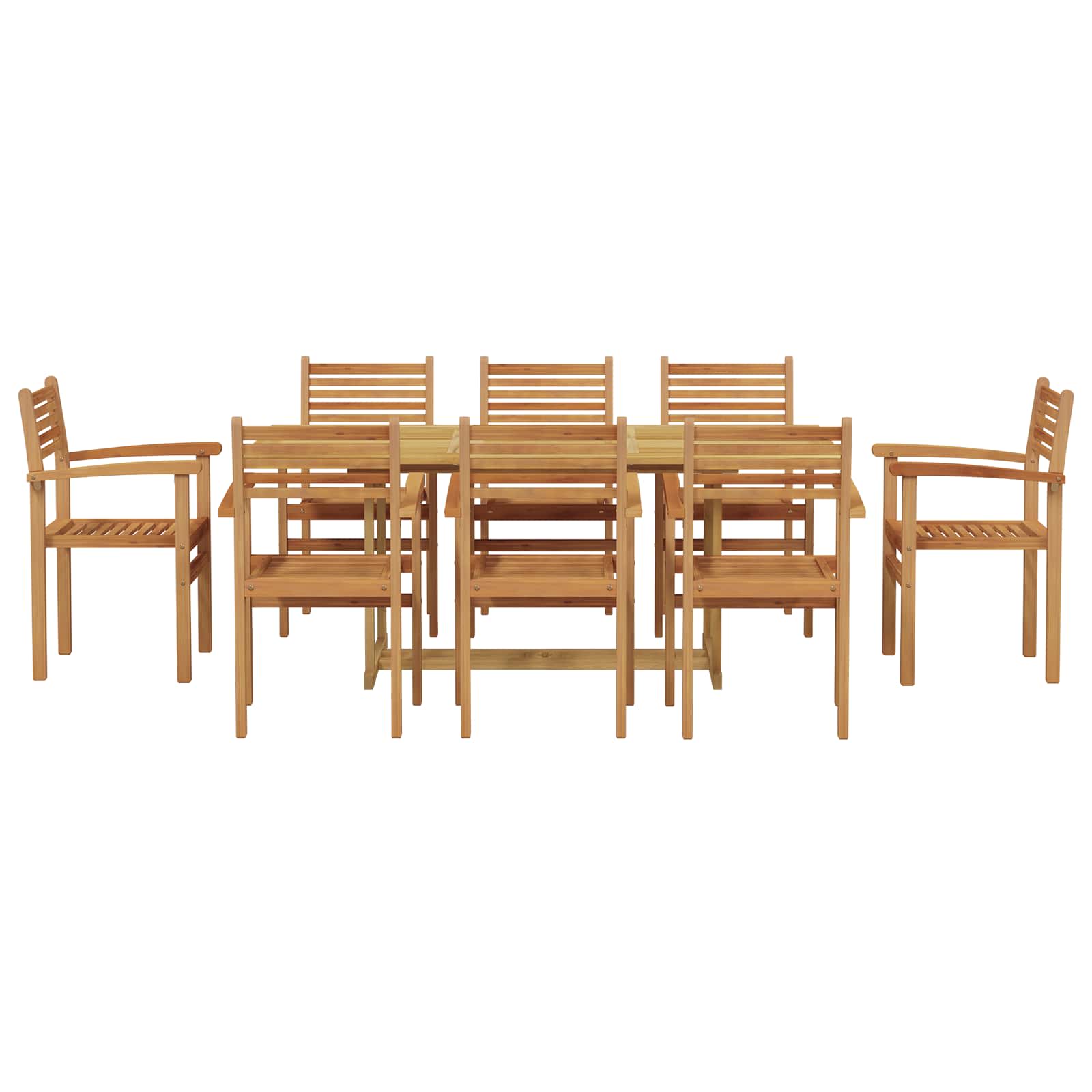 Tuin eettafelset 9 pcs Bruin Massief Teakhout