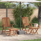 Tuinset massief teakhout bruin 2 stoelen