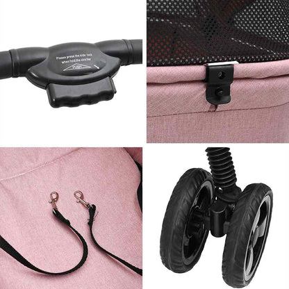 Opvouwbare Huisdierenwagen Roze 81 x 47 x 99 cm Oxford stof
