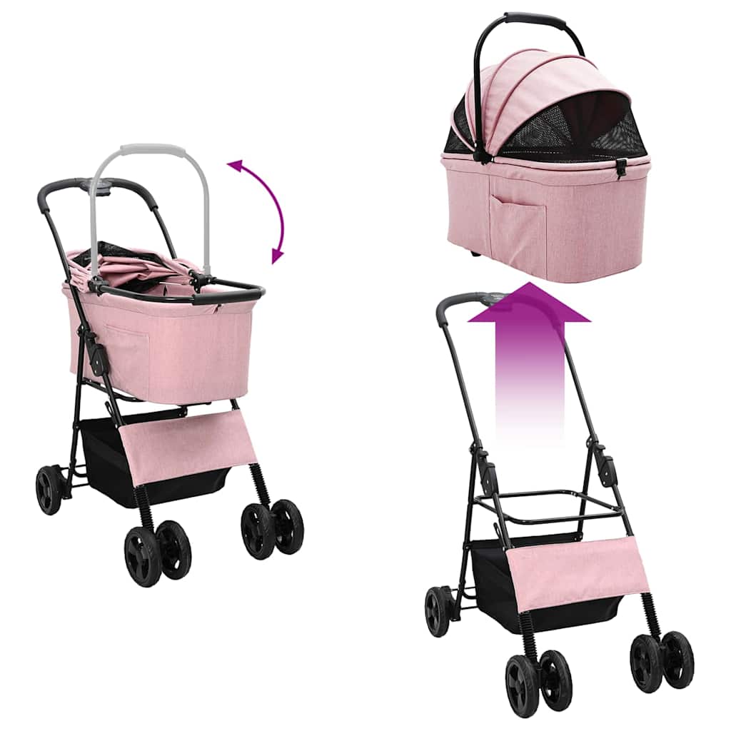 Opvouwbare Huisdierenwagen Roze 81 x 47 x 99 cm Oxford stof