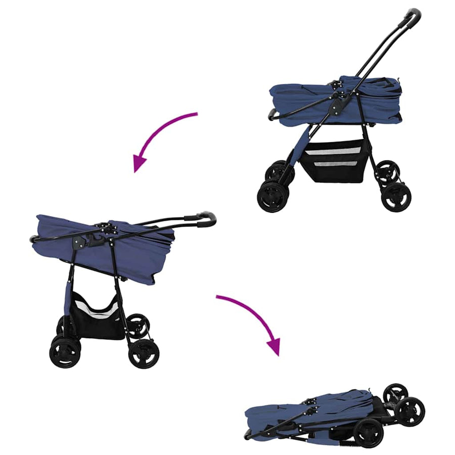 Opvouwbare Huisdierenwagen Blauw 81 x 47 x 99 cm Oxford stof