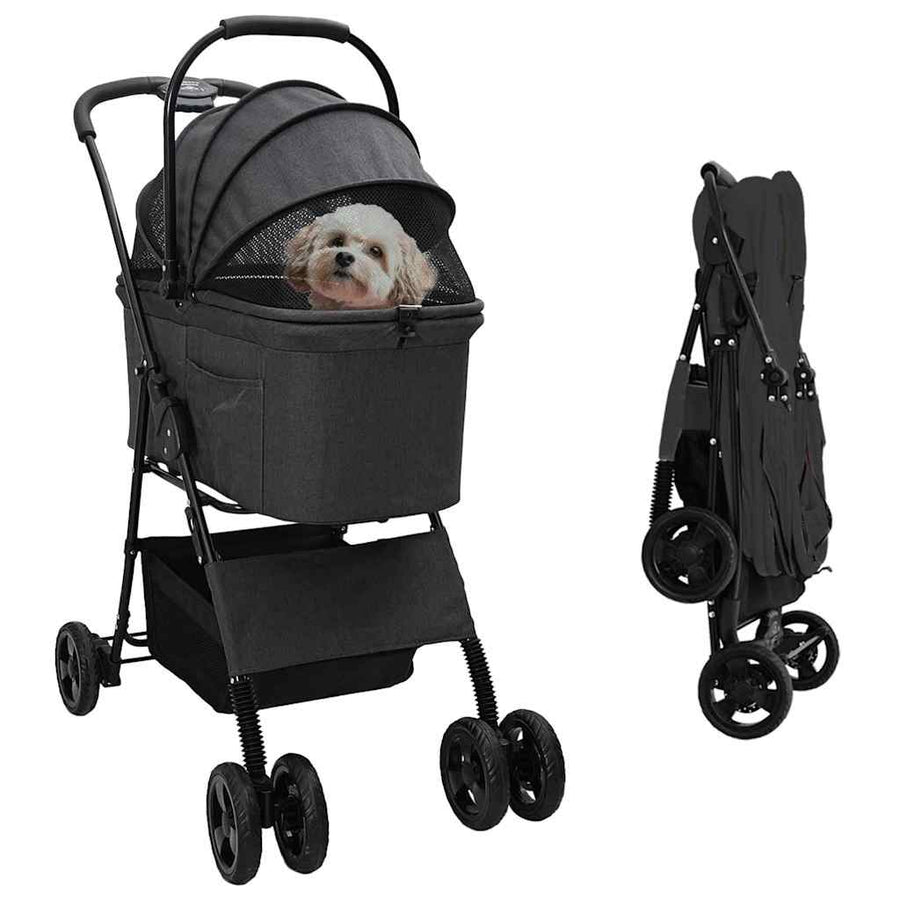 Opvouwbare Huisdierenwagen Zwart 81 x 47 x 99 cm Oxford stof