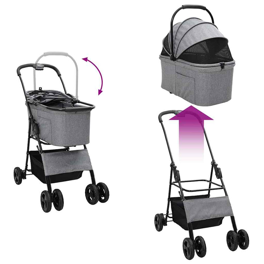 Opvouwbare Huisdierenwagen Grijs 81 x 47 x 99 cm Oxford stof