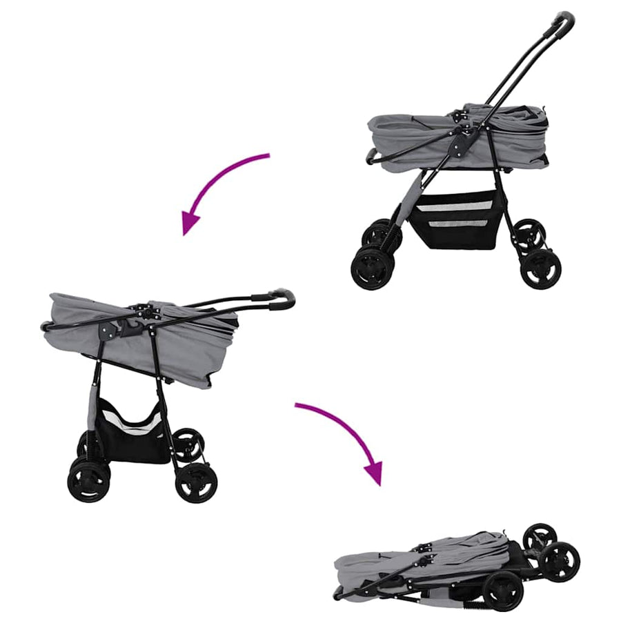 Opvouwbare Huisdierenwagen Grijs 81 x 47 x 99 cm Oxford stof
