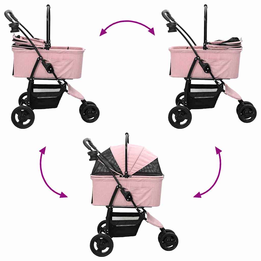 Opvouwbare Huisdierenwagen Roze 78 x 54 x 101 cm Oxford stof