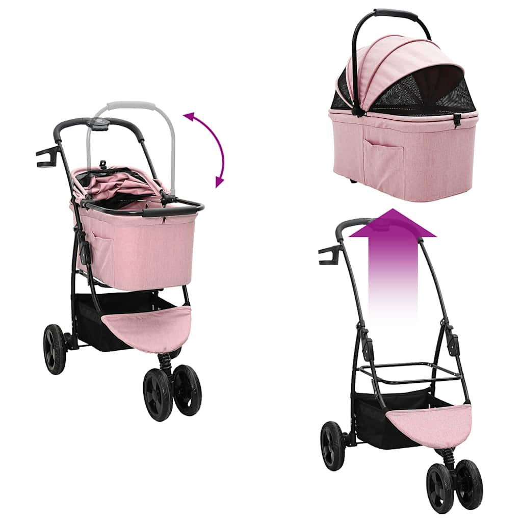 Opvouwbare Huisdierenwagen Roze 78 x 54 x 101 cm Oxford stof