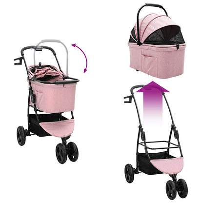 Opvouwbare Huisdierenwagen Roze 78 x 54 x 101 cm Oxford stof