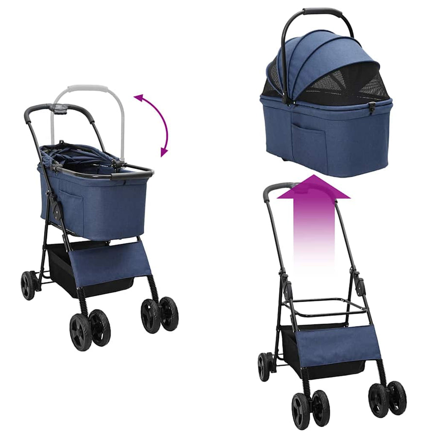 Opvouwbare Huisdierenwagen Blauw 78 x 54 x 101 cm Oxford stof
