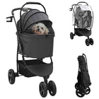 Huisdierenwagen opvouwbaar zwart 78x54x101 cm
