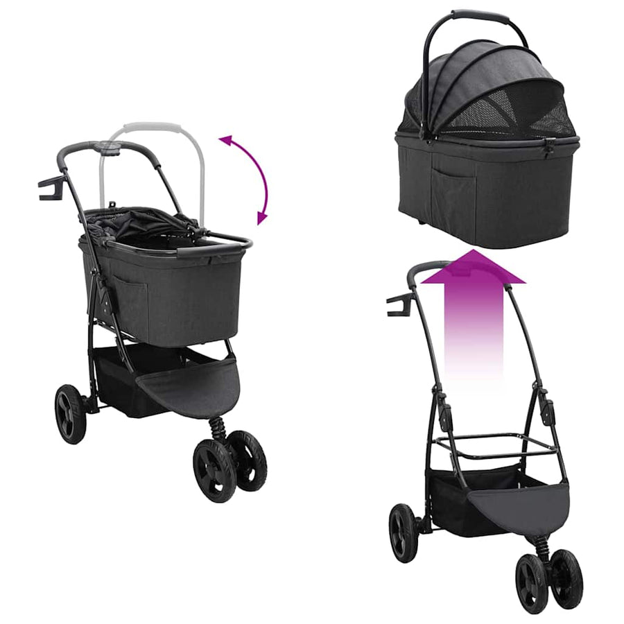 Opvouwbare Huisdierenwagen Zwart 78 x 54 x 101 cm Oxford stof