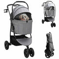 Foldable Pet Stroller Grey 78 x 54 x 101 cm Polyester