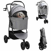 Huisdierenwagen opvouwbaar grijs 78x54x101 cm