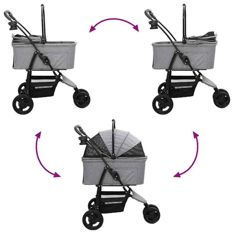 Opvouwbare Huisdierenwagen Grijs 78 x 54 x 101 cm Oxford stof