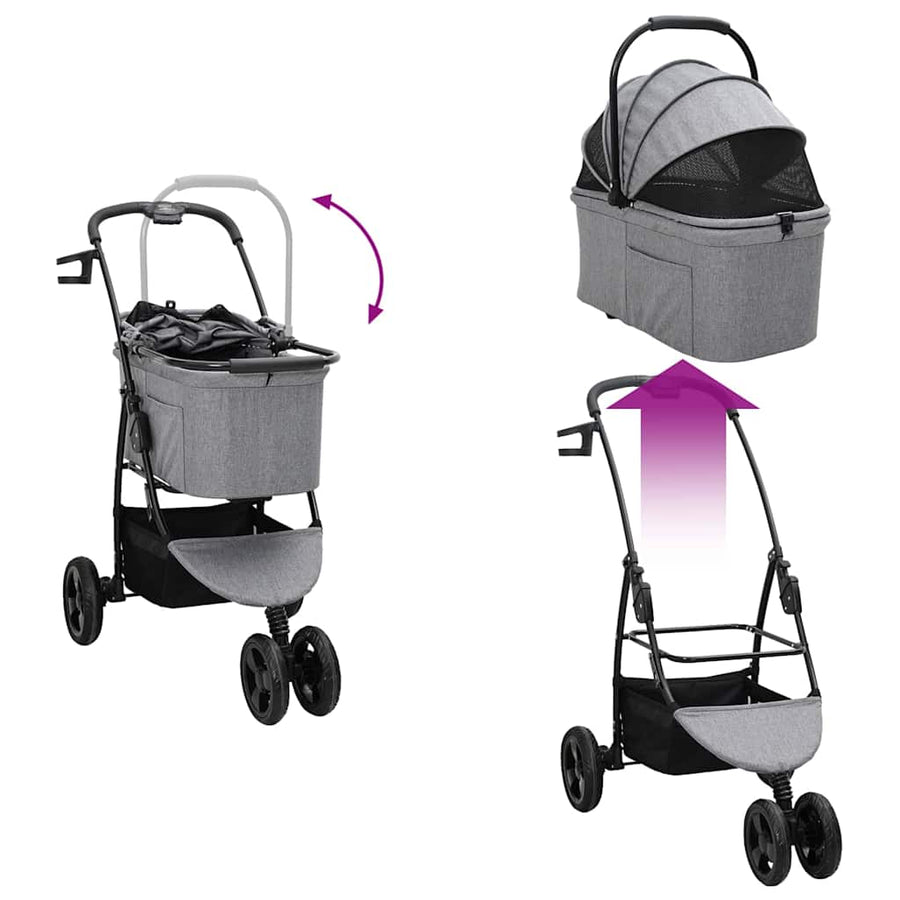 Opvouwbare Huisdierenwagen Grijs 78 x 54 x 101 cm Oxford stof
