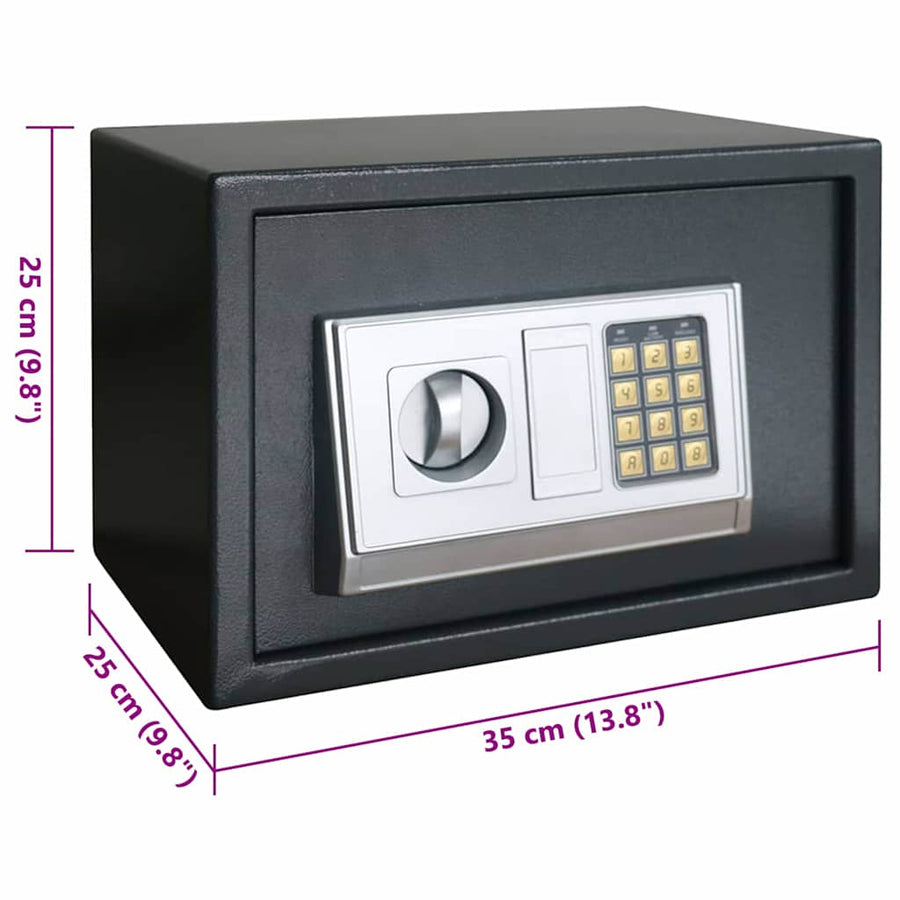 Digitale kluis met slot Donkergrijs 35 x 25 x 25 cm Staal