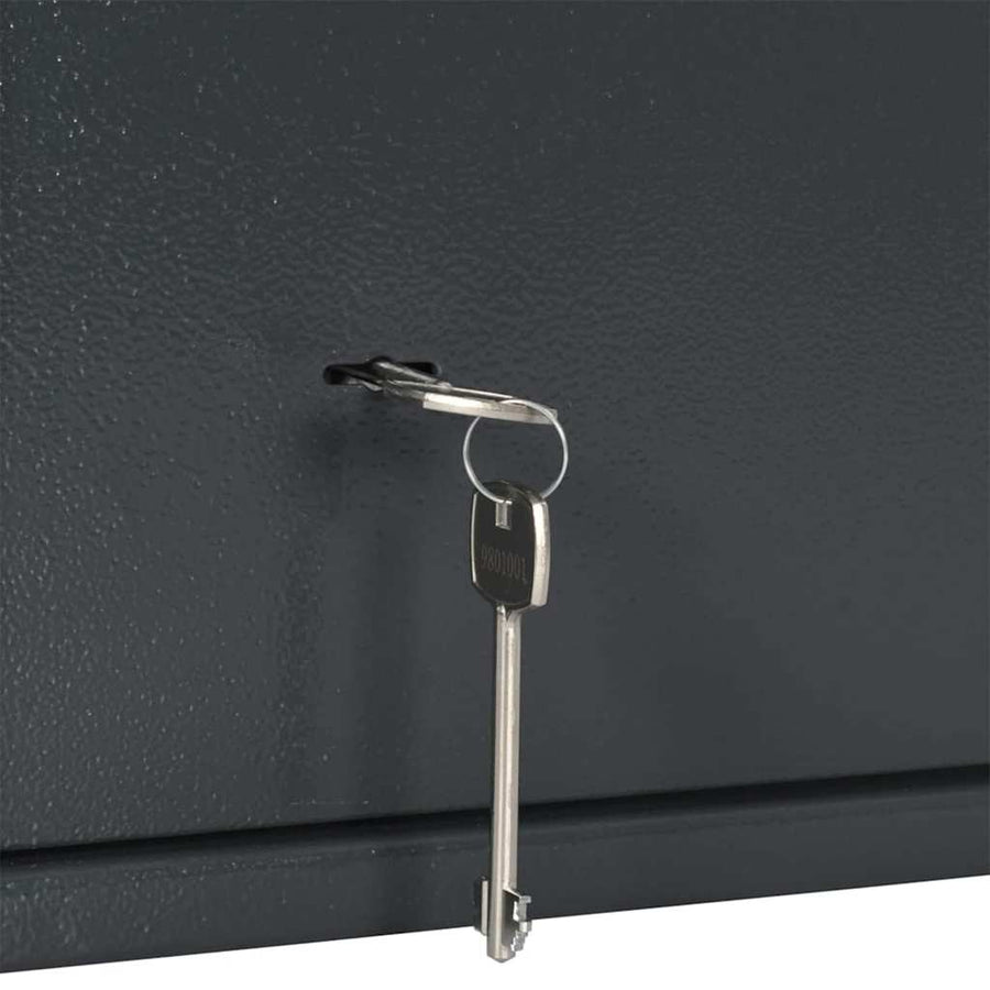 Kluisdoos met slot Donkergrijs 35 x 25 x 25 cm Staal
