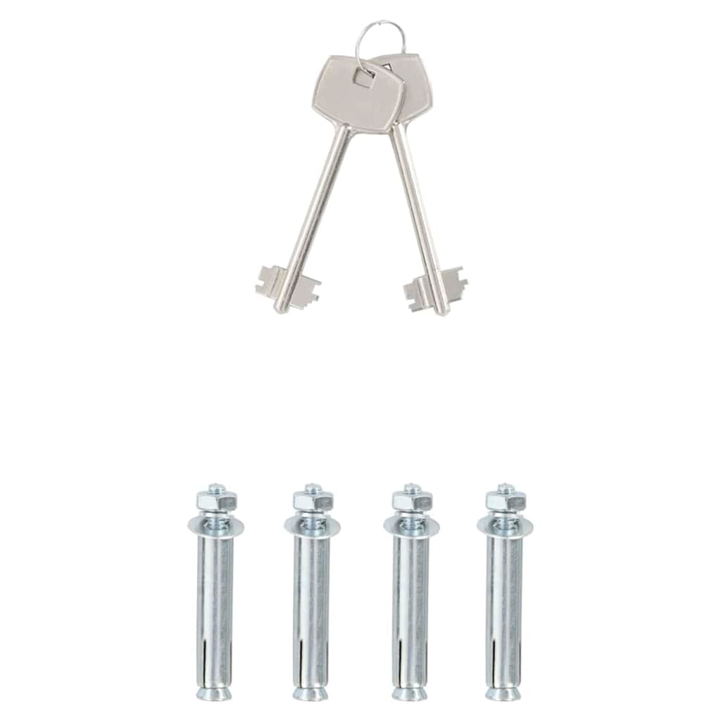 Kluisdoos met slot Donkergrijs 35 x 25 x 25 cm Staal