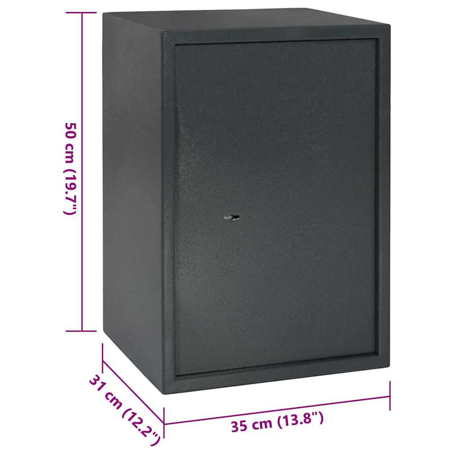 Kluisdoos met slot Donkergrijs 35 x 31 x 50 cm Staal