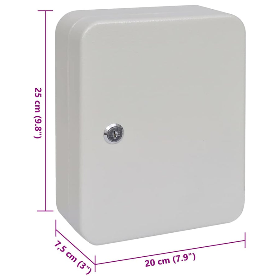 Sleuteldoos met slot Ivoor 20 x 7,5 x 25 cm Staal