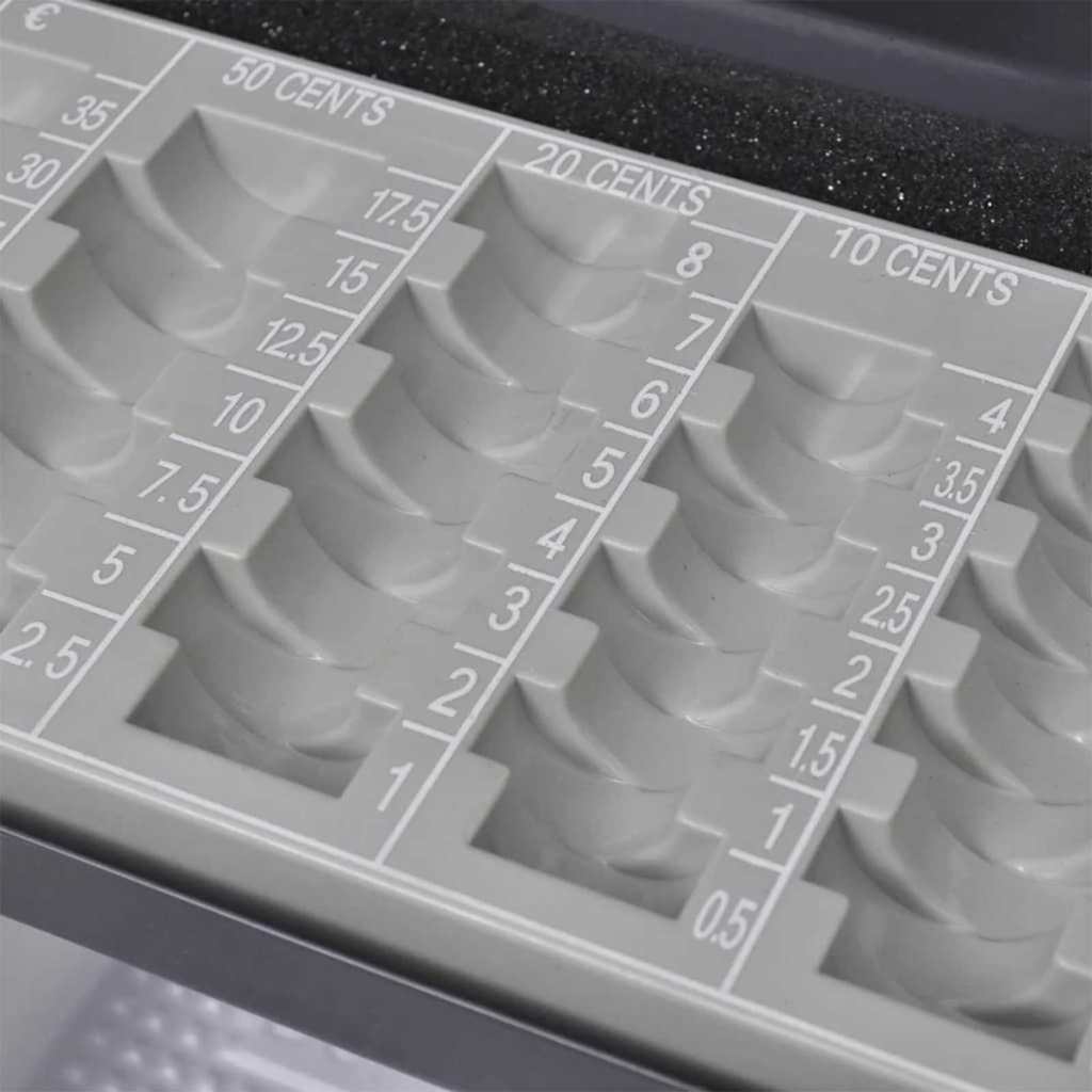 Cash Box met slot Donkergrijs 30 x 24 x 9 cm Staal