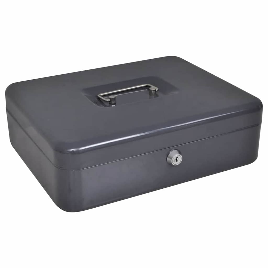 Cash Box met slot Donkergrijs 30 x 24 x 9 cm Staal