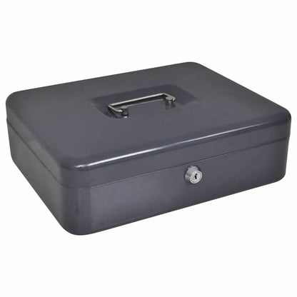 Cash Box met slot Donkergrijs 30 x 24 x 9 cm Staal